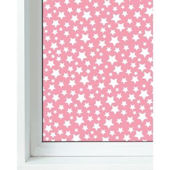 Panorama Vinilo Ventanas Rosa 73x300cm Estrellas