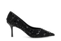 escote de tejido boucle con lentejuelas black