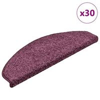 alfombrillas para escaleras 30 unidades 65x21x4 cm color morado oscuro semicirculares grandes vidaxl