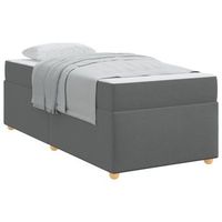 cama individual  cama para adulto  estructura de cama con colchon gris oscuro 90 x 200 cm tela