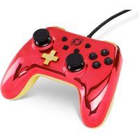 powera nintendo switch wired controller - samus red chrome red