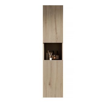 Armario De Pared - Mueble De Baño - Madera Contrachapada - Roble Blanco (35x35x160cm)