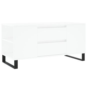 Mesa De Centro 102x44,5x50 Cm Madera Y Metal Trabajados - Blanco