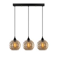 lampara de techo gold-012 negro oro metal vidrio 70x20x116 cm