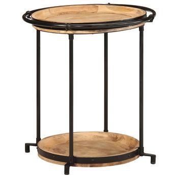 Mesa Auxiliar Madera Maciza De Mango Ø55x60 Cm Vidaxl