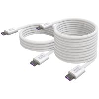 mars gaming mca-100x2 pack 2 cables magneticos usb-c 100w 2m y 1m trenzado nylon blanco