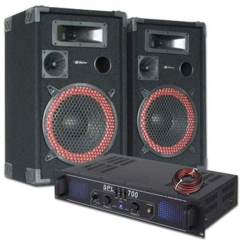 Pack sonido Skytec XEN-3510 700W RMS Amplificador SPL700 USB/SD Cable 10m