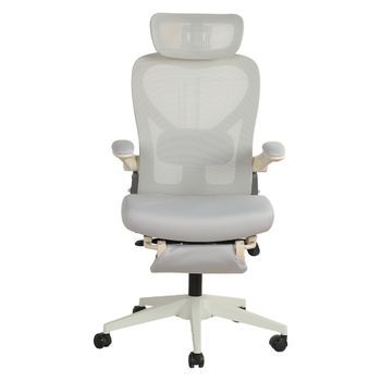 Silla De Oficina Ergonómica Plegable Gris, Soporte Lumbar Y Reposacabezas 3d Ajustables