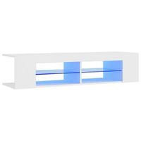 mueble de tv  mueble de salon  mesa de tv con luces led blanco 135x39x30 cm