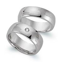 alianzas 18 quilates oro blanco con diamante
