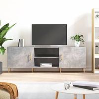 mueble tv  mueble de salon  armario tv madera de ingenieria gris hormigon 150x30x50 cm cfw777795