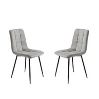 juego de 4 sillas de tela gris cm 45x53 88h