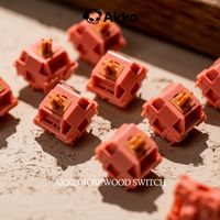 akko interruptor de palisandro 5 pines 40gf interruptor lineal lubrado en fabrica paso bajo profundo compatible con teclado mecanico mx 45 piezas