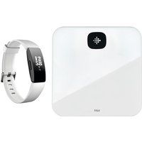 fitbit inspire hr fitness tracker  aria air smart scale bundle - white white