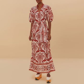Farm Rio Tropical Cameo Cotton Maxi Dress - S