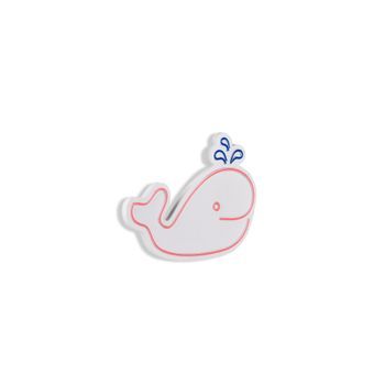 Iluminación Led Decorativa De Plástico Baby Whale Rosado Azul 40x28x2 Cm