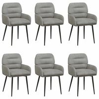 sillas de comedor 6 uds terciopelo gris claro vidaxl
