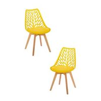 pack 2 sillas viva de polipropileno 865748 cm - amarillo