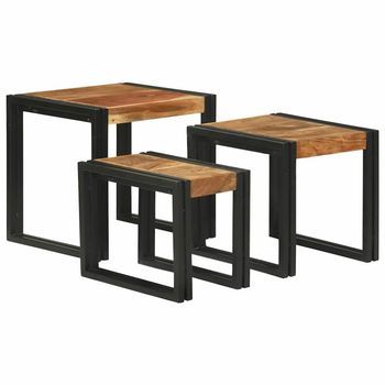 Mesa Nido 3 Uds. Marrón Y Negro 50 X 40 X 45 Cm Vidaxl