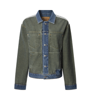 pepe jeans para mujer pl402593 cazadora reversible en tejido denim verde azul l casual algodon sostenible