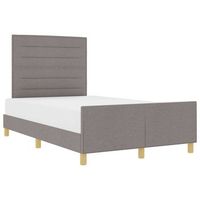 cama matrimonial  cama para adulto  estructura de cama con cabecera taupe 140 x 190 cm tela
