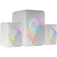 mars gaming ms-h21 altavoces gaming rgb 21 y subwoofer 35w blanco