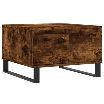 Mesa De Centro Madera Contrachapada Roble Ahumado 55x55x36,5 Cm Vidaxl