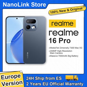 realme 16 Pro 5G Smartphone Mediatek Dimensity 7300 Max, Batería de 6500 mAh, 45W, Pantalla AMOLED de 6.78'' y 144Hz, Cámara de 200MP, Nuevo 2026