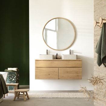Mueble para lavabo de roble macizo de 120 cm