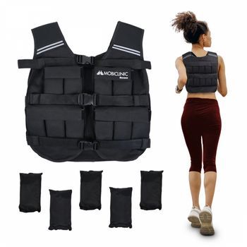 Chaleco Lastradro 20 Kg Mobiclinic Peso Ajustable Transpirable Acolchado Adaptable Iron20 Negro