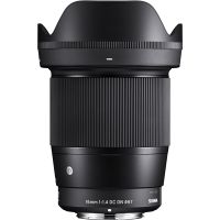 objetivo sigma 16mm f14 dc dn c montura fujifilm x 16 elementos 67mm negro