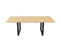 mesa de comedor extensible 140180220x80 cm - para 6-10 personas forma rectangular estilo sencillo patas de metal - roble