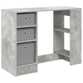 Escritorio | Mesa De Trabajo Gris Concreto 100 X 40 X 75 Cm Madera De Ingeniería