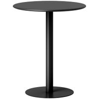 homcom mesa de comedor redonda para 2 personas mesa de cocina de acero para interior y exterior o60x72 cm negro