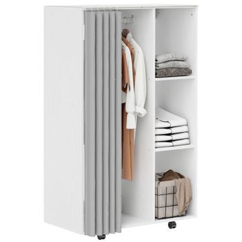 Armario Ropero Móvil Con Ruedas De Melamina, 80 X 40 X 128 Cm – Blanco