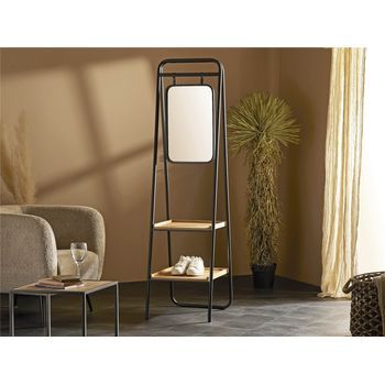 Bengalero Madera/metal Con 2 Estantes 165 Cms. 43x52x165 Cms