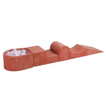 Meowbaby Parque Infantil De Espuma Con Piscina De Bolas, Marsala : Blanco/transparente, 100 Pcs