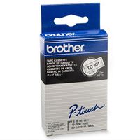 brother tc-101 cinta negro sobre transparente 12 mm original