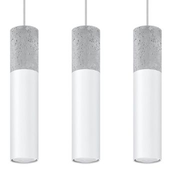 Lámpara de techo blanco/gris acero/concreto alt. 90 cm