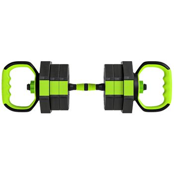 SPORTNOW Juego de Mancuernas Ajustables 20 kg 4 en 1 como Kettlebell Barra Mancuernas Soporte para Flexiones para Gimnasio Casa