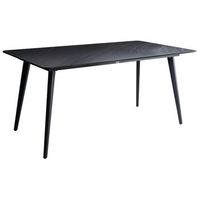 mesa de comedor de jardin tablero de piedra sinterizada estructura de hierro resistente a los rayos uv al agua y al oxido interior y exterior marmol negro rodallo