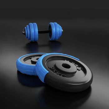 Hms Sgg30 Bar Juego De Pesas 2 En 1 (barra Y Mancuernas) 30 Kg