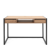 escritorio industrial de madera y negro kotor