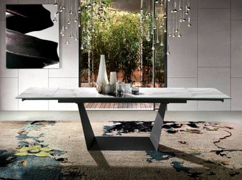 Mesa comedor extensible mármol blanco