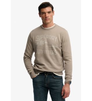 Superdry para hombre. M2014495A Sudadera Retro Outdoor taupe (S), Casual, Algodón