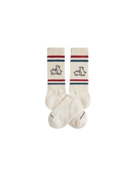 Calcetines Jimmy Lion Athletic Keith Haring Two Dogs Beige