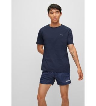 HUGO para hombre. 50466158 Camiseta Dero marino (M), Casual, Algodón, Manga corta, Sostenible