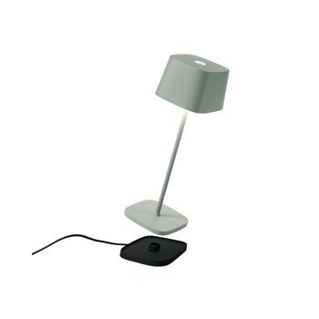 Lámpara De Mesa Led Zafferano Ofelia Pro Sage, Recargable Y Regulable - 2200-2700-3000k - Potencia Máxima 9h