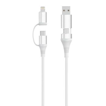 Cable USB 4 en 1 Ewent EC1076 60W 2m Blanco