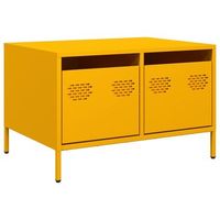 mueble tv acero laminado en frio amarillo mostaza 68x50x435 cm vidaxl